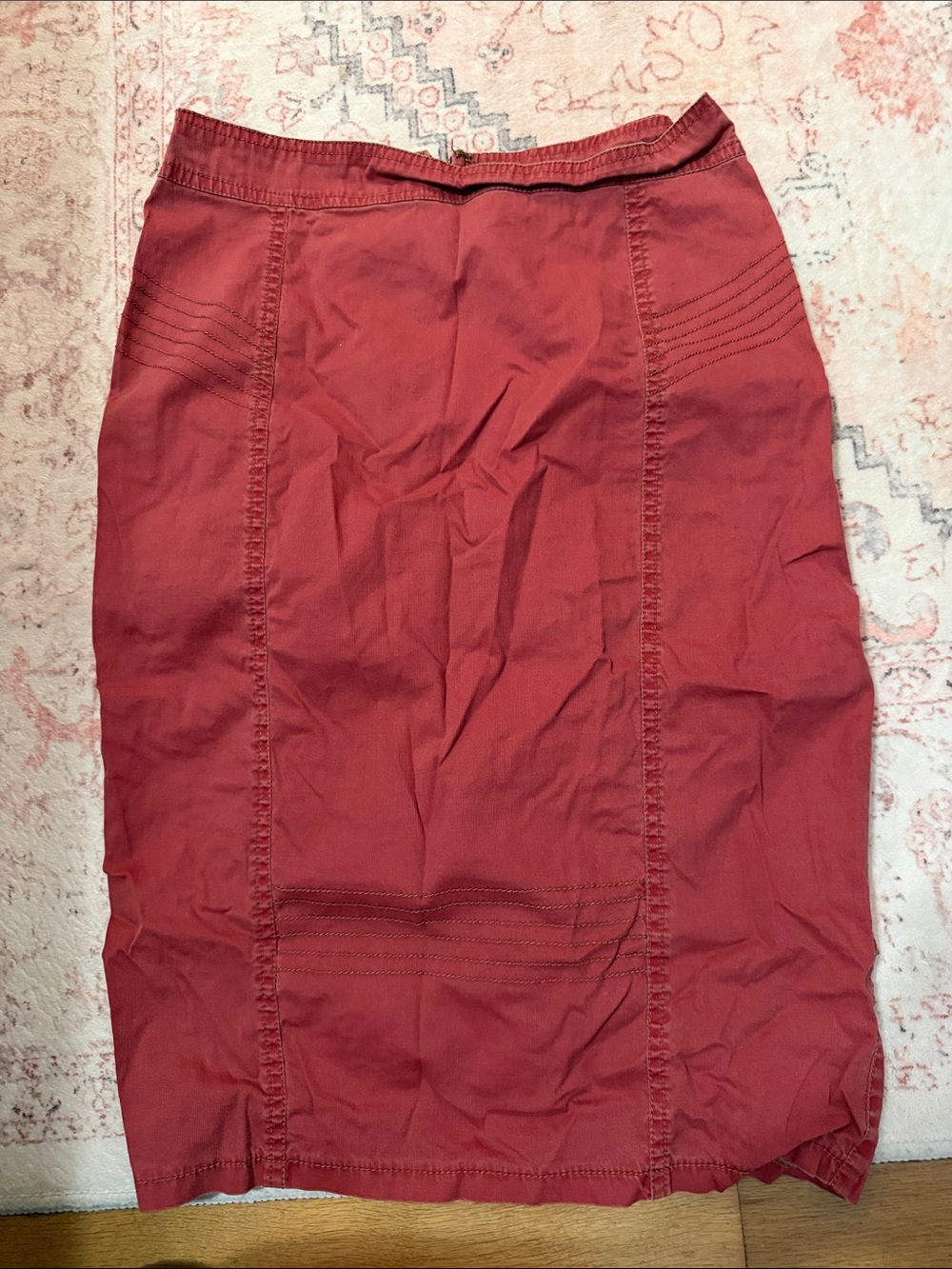 Peruvian Connection Brick Red Pencil Skirt